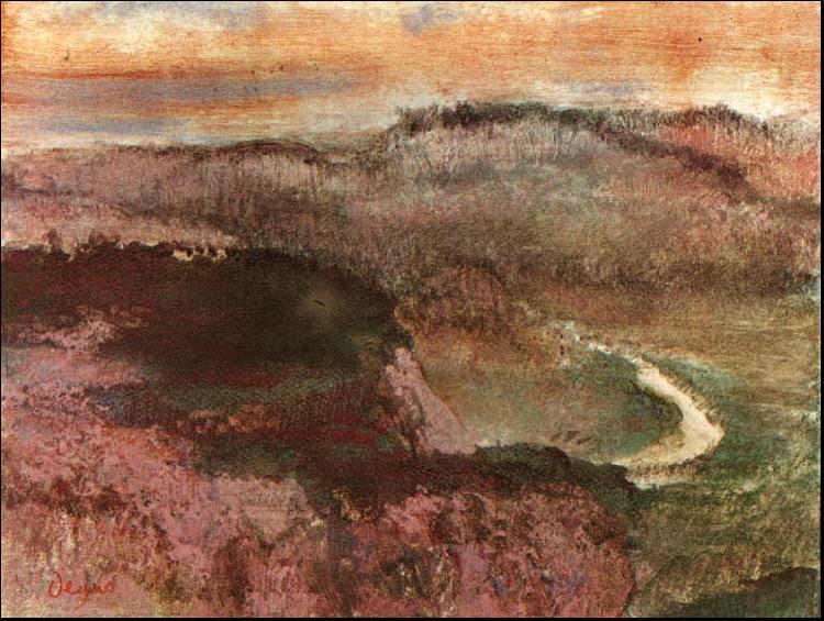 Edgar Degas Landscape with Hills oil painting image